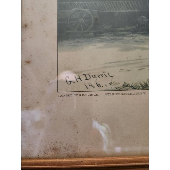 Currier & Ives "Home To Thanksgiving" Lithograph 1867 G.H.Durrie - Picture 2 of 11